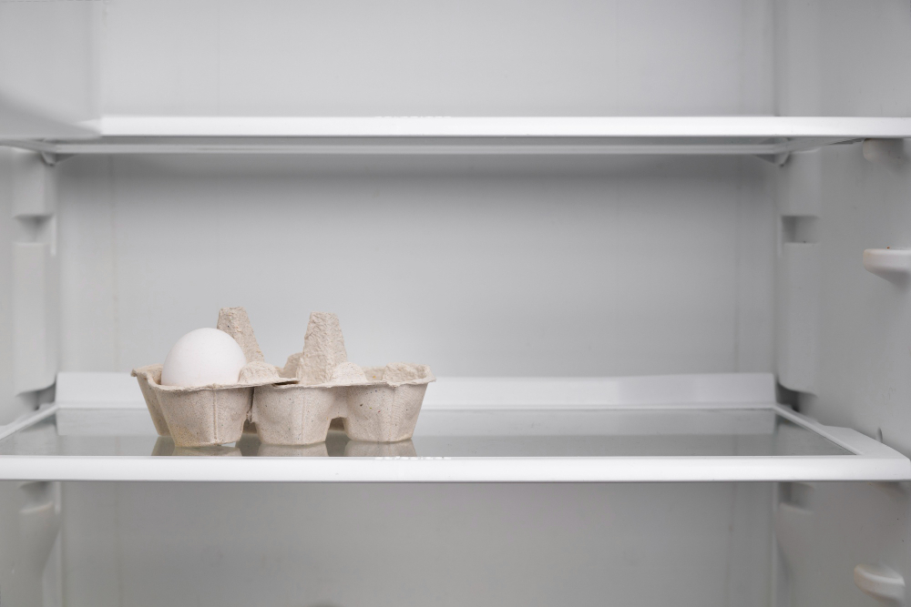 Яйца хранят на верхней полке холодильника. Фото